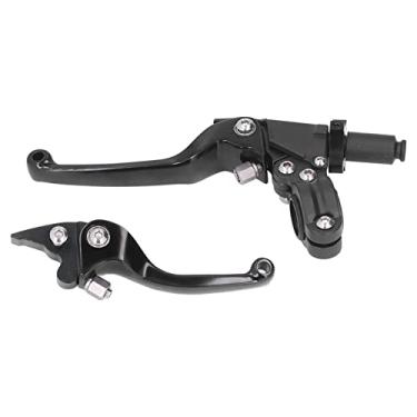 Imagem de Alavanca, alavancas de freio, boa planilha, sem tracoma, estomata, alta dureza, dobrável, liga de alumínio 6061‑T6 para reposição de motocicletas (conjunto preto)