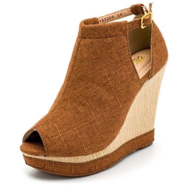 sandalia anabela fechada atras