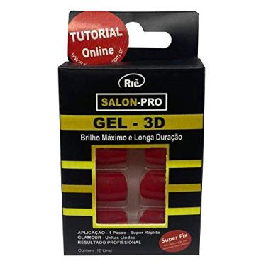 Imagem de Unha Postiça Vermelha- 3D -Gel- Auto-Adesivas - Brilho Máximo - 10 unid. - RIE SALON-PRO