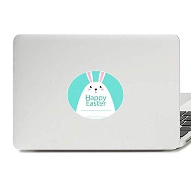 Imagem de Adesivo de vinil com estampa de coelhinho azul Happy Easter Festival