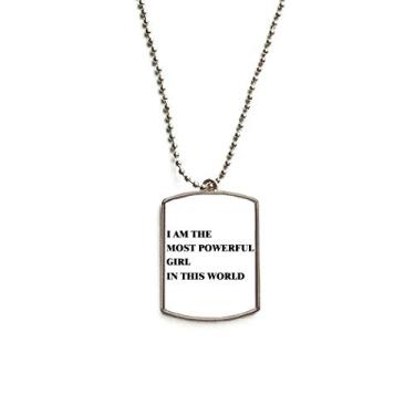 Imagem de DIYthinker Colar de aço inoxidável com pingente para cachorro I Am The Powerful Girl