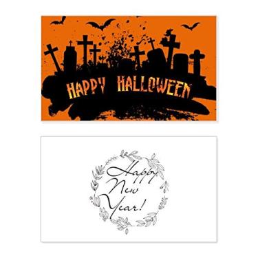 Imagem de Cemitério Noite de Terror Halloween Ano Novo Festival Cartão de felicitações Bless Mensagem Presente
