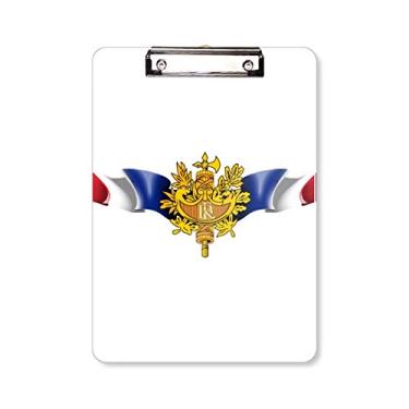 Imagem de Placa de apoio com emblema nacional da bandeira da França A4