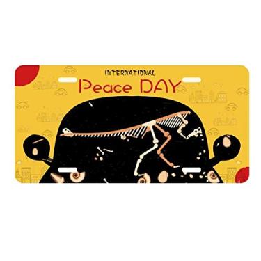 Imagem de DIYthinker Bones Black Small Dinosaur Placa de carro Decoração Dia da Paz