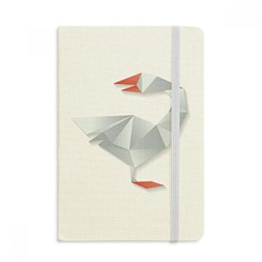Imagem de Caderno geométrico abstrato com estampa de origami de ganso, capa dura em tecido, diário clássico