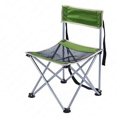 Imagem de C/H Cadeira dobrável para uso ao ar livre com encosto, cadeira de acampamento, portátil, sem braço, leve, compacta suporta 145 kg para pesca ao ar livre, eventos esportivos, piquenique na praia com bolsa de transporte