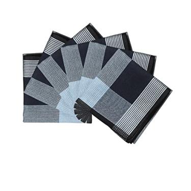 Imagem de Generic 6 pçs de pano lenços masculinos 43x43cm lenços de bolso de cores sortidas premium lenços quadrados para cavalheiros noivos homens terno de aniversário, Preto