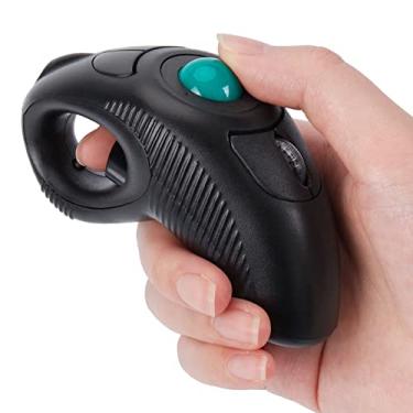 Imagem de welspo Mouse trackball portátil USB sem fio com ponteiro laser