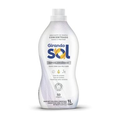 Imagem de Girando Sol Amaciante Concentrado Hipoalergênico 1L Amaciante De Roupas Concentrado Branco Suave Como Sua Pele Quer Rende 50 Lavagens