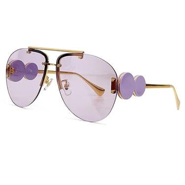Imagem de Óculos de sol retrô sem aro Lentes de liga leve Gradiente Óculos de sol Gratuito UV400, Óculos de sol nº 2, tamanho único