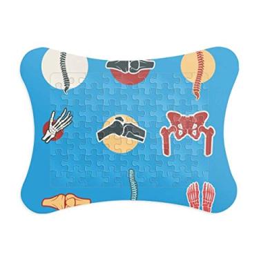 Imagem de Moldura de quebra-cabeças com ossos de ilustração de articulação humana, enfeite de quebra-cabeça