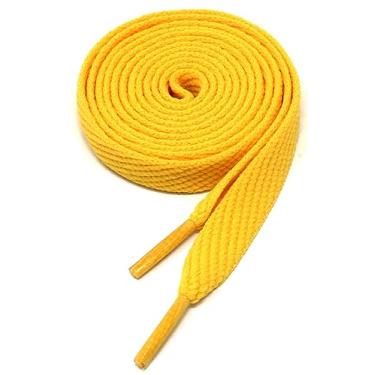 Imagem de Cadarços planos estilo skate com 1,27 cm de largura para todos os sapatos – 114,3 cm e 137,16 cm de comprimento, Dourado, 54" (137 cm)