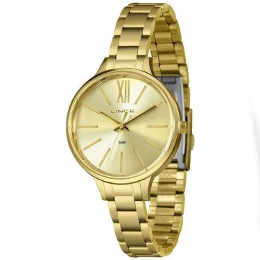Imagem de Relógio LINCE feminino analógico dourado LRGH192L38 C3KX