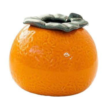 Imagem de ＫＬＫＣＭＳ Vaso de cerâmica para bonsai, vaso de cerâmica em formato de laranja vintage, decoração fofa para casa, mini lata de chá, recipiente interno de, grande