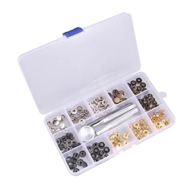 Imagem de NUOBESTY 10 Conjuntos 4 kit tocha botão de pressão fechos de botão botões de pressão para roupas botões de pressão para mochilas estalo de metal encaixes de roupas ferramenta