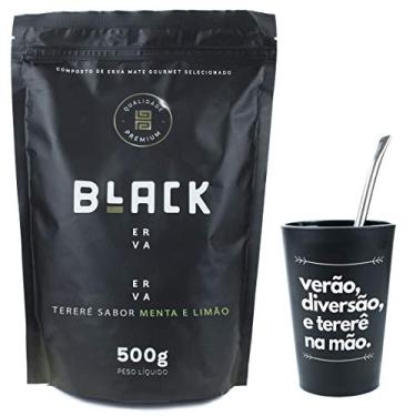 Imagem de KIT COMPLETO TERERÉ + BOMBA CROMADA 19CM + BLACK ERVA 500G (Menta e Limão)