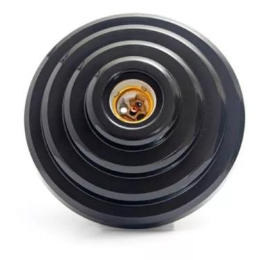 Imagem de Plafon redondo preto soquete bocal e27 louça gourmet decorativo plafonier piramide