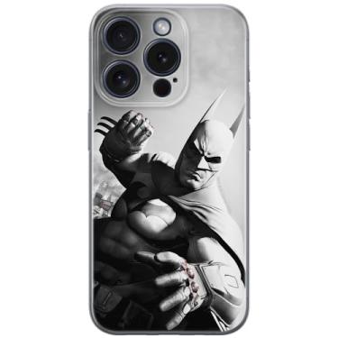 Imagem de ERT GROUP Capa de celular para iPhone 15 PRO original e oficialmente licenciada DC padrão Batman 019 perfeitamente adaptada à forma do celular, capa feita de TPU