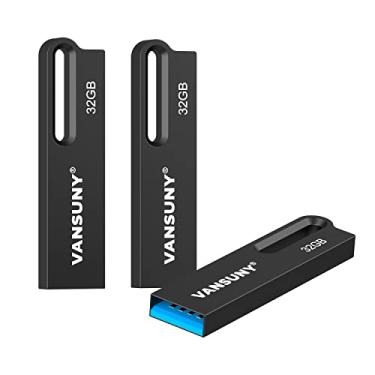 Imagem de Vansuny Pacote com 3 unidades flash USB 32 GB USB 3.0 metal à prova d'água, pen drive de ultra alta velocidade, pen drive portátil para PC/Tablets/Mac/Laptop