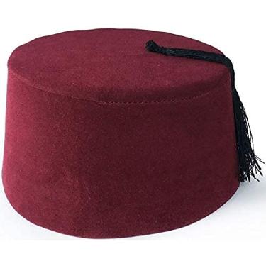 Imagem de BAYKUL Dr. Who Turkish Shriner Fez Hat Felt, Arabian Moroccan Aladdin Abu Costume Tassel (Diameter: 6.2 Inch (16 cm))