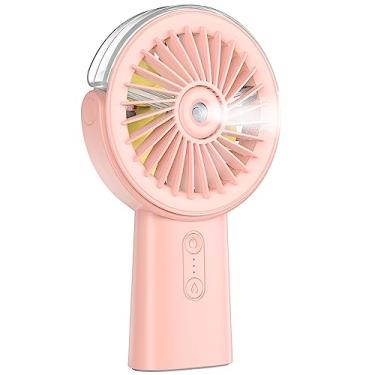 Imagem de Otlonpe Ventilador portátil de nebulização portátil, pequeno ventilador de névoa recarregável, pulverizador de água, 4000 mAh, ventiladores manuais operados por bateria, 3 velocidades, tempo de