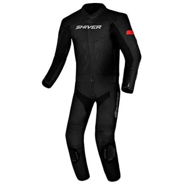 Imagem de Macacão Moto Speed 2 Couro Calça E Jaqueta Motoqueiro Shiver (GG)