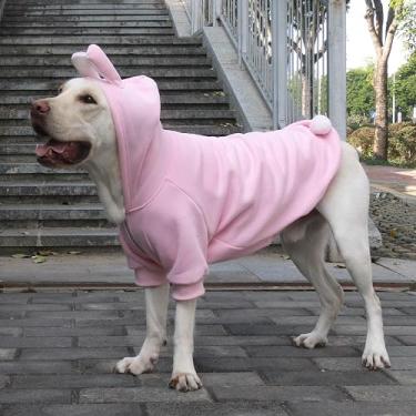 Imagem de ARUNNERS Roupas com capuz extragrande para cães coelhinho Páscoa Halloween para Rottweiler Cane Corso, rosa, 6GG