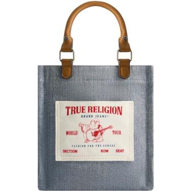 Imagem de True Religion Bolsa feminina, bolsa de ombro de viagem com bolso Buda com alça transversal removível ajustável, jeans, Jeans, Bolsa feminina, bolsa de ombro de viagem com bolso Buda com alça