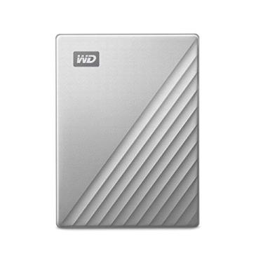 Imagem de WD My Passport Ultra de 5 TB para Mac Silver, disco rígido portátil, inclui software de backup com defesa contra ransomware e proteção por senha, compatível com USB-C e USB 3.1 - WDBPMV0050BSL-WESN
