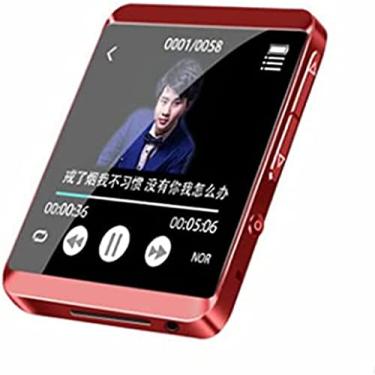 Imagem de Leitor portátil MP3/MP4 com Bluetooth 4.0 - Leitor de música ultrafino Leitor multifuncional com clipe, leitor de música digital portátil/leitor de vídeo/leitor de e-book, vermelho, 16 GB