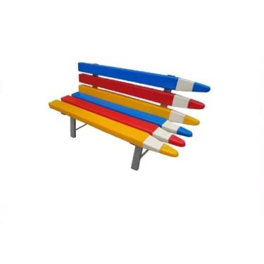 Imagem de BANCO LAPIS JUNIOR - Banco Multicolorido de Escolinha-Creche-Playground-Condomínio - Lápis de Cor Colorido Reforçado (36x53x90) - Para todas as idades
