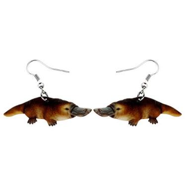 Imagem de NEWEI Brincos pendentes de acrílico australiano ornitorrinco bico de patinho para mulheres, crianças, joias de animal doce, pingente de presente, Acrílico