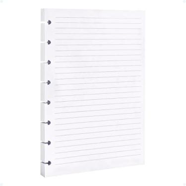 Imagem de Refil De Folhas Caderno De Discos Inteligente A5 Pautado 80 Folhas Compatível Fichário Planner Pauta Branca