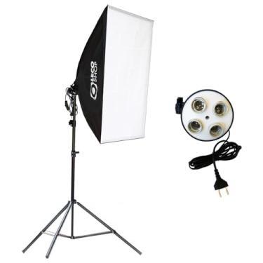 Imagem de Kit Softbox para 4 lampadas com tripé de 2m, luz contínua para estúdio foto e vídeo