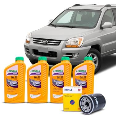 Imagem de Kit Revisão de Oleo 4L Lubrax 5w30 e Filtro Kia Sportage LX/EX 4x4 2.0 16v 2005 a 2011