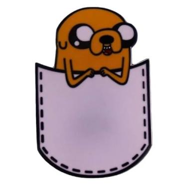 Imagem de Jake The Dog Pocket Finn Come Along with Me Hora de Aventura Desenho Animado Programa de TV 3 cm Emblema Esmaltado, 1.2 Inches, Esmalte, Esmalte