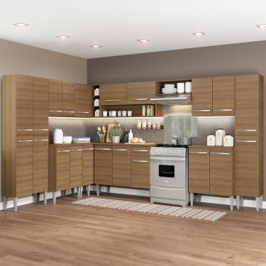 Imagem de Cozinha Canto Reto Emilly Armário Balcão Rustic Madesa