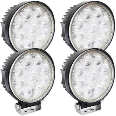 Imagem de Kit 4 Farol de Milha Led Universal 10V 30V 27W 9 Leds Cinoy YN-FA001 7000K Redondo 11 Cm