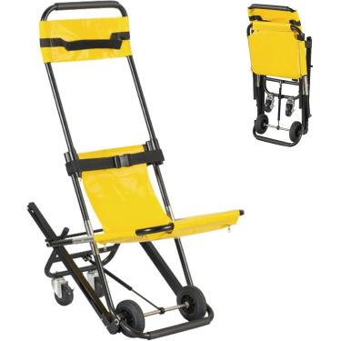 Imagem de Estrutura de maca leve dobrável para cadeira de rodas com 2 rodas, cadeiras de rodas de transporte dobráveis ​​para escalador de escadas, cadeira de transporte, primeiros socorros no corredo