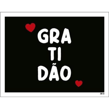 Imagem de Kit 3 Placas Gratidão Coração Ml2784 36X46