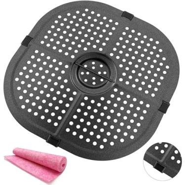 Imagem de Nvkwca Frigideira a ar quadrada para fritadeiras de ar Gourmia GAF798 GAF716 GAF778 de 7QT, fritadeira a ar com revestimento antiaderente de camada dupla atualizada, bandeja para grelha, prateleira de