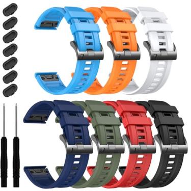 Imagem de EZMVZKU Pulseira de silicone de ajuste rápido de 22 mm compatível com Garmin Fenix 8/8Pro 47 mm/Fenix 7/7 Pro/6/6 Pro/5 Plus, pulseira de relógio para Forerunner 970 965 955/Approach S70/Tactix 8