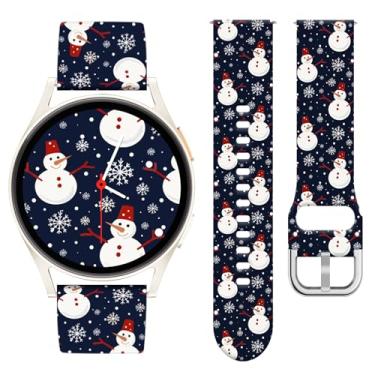 Imagem de Watbro Pulseira de relógio de Natal compatível com Samsung Galaxy Watch 7/FE/6/5/4 com pingentes, pulseira esportiva de silicone macio de 20 mm para Garmin Vivoactive 5/Vivoactive 3 Smart Watch