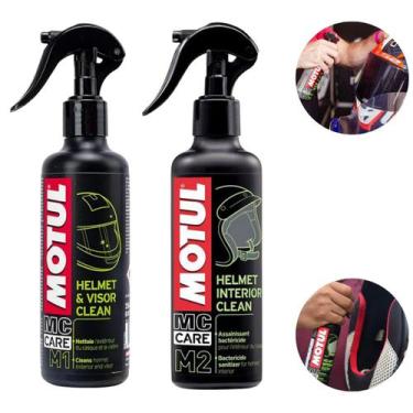 Imagem de Kit Limpeza Externa e Interna Capacetes e Viseiras Motul M1 Helmet & V