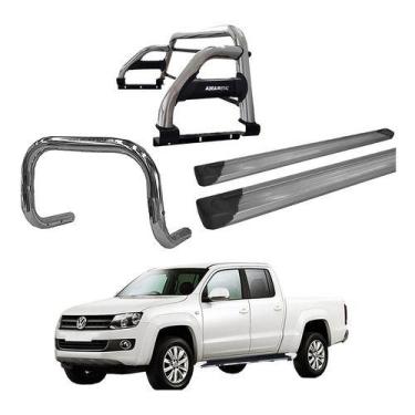 Imagem de Kit Quebra Mato estribo Oval santo Anth2 Amarok Cd Cromado - HOZZ