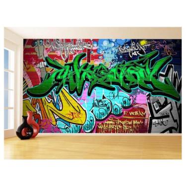 Imagem de Papel De Parede 3D Arte Graffiti Mural Grafite 3,5M Tra32 - Você Decor