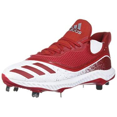 Imagem de adidas Sapato de beisebol masculino Icon V Bounce Cleats, Vermelho elétrico/vermelho elétrico/branco, 15