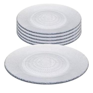 Imagem de Jogo 6 Pratos Raso Vidro Transparente Acquamarine 22,4Cm - Class Home