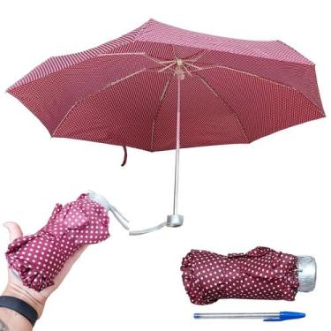 Imagem de Mini Guarda Chuva Compacto Sombrinha Dobrável: 7 Varetas Cabe no Bolso