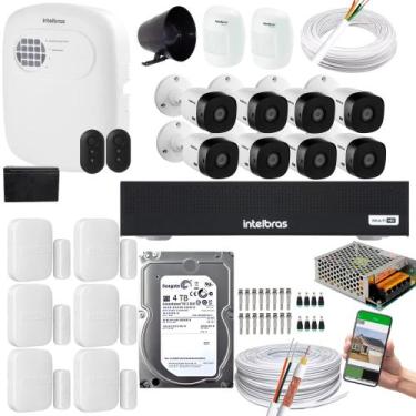 Imagem de Kit Cftv 8 Câmeras Intelbras 1220b+Sensor xas 4010+kit Alarme+Sensor i